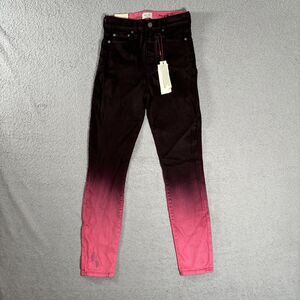 NWT AO L.A High Rise‎ Ankle Skinny Jeans Alice + Olivia Wine/Bubblegum Size 26